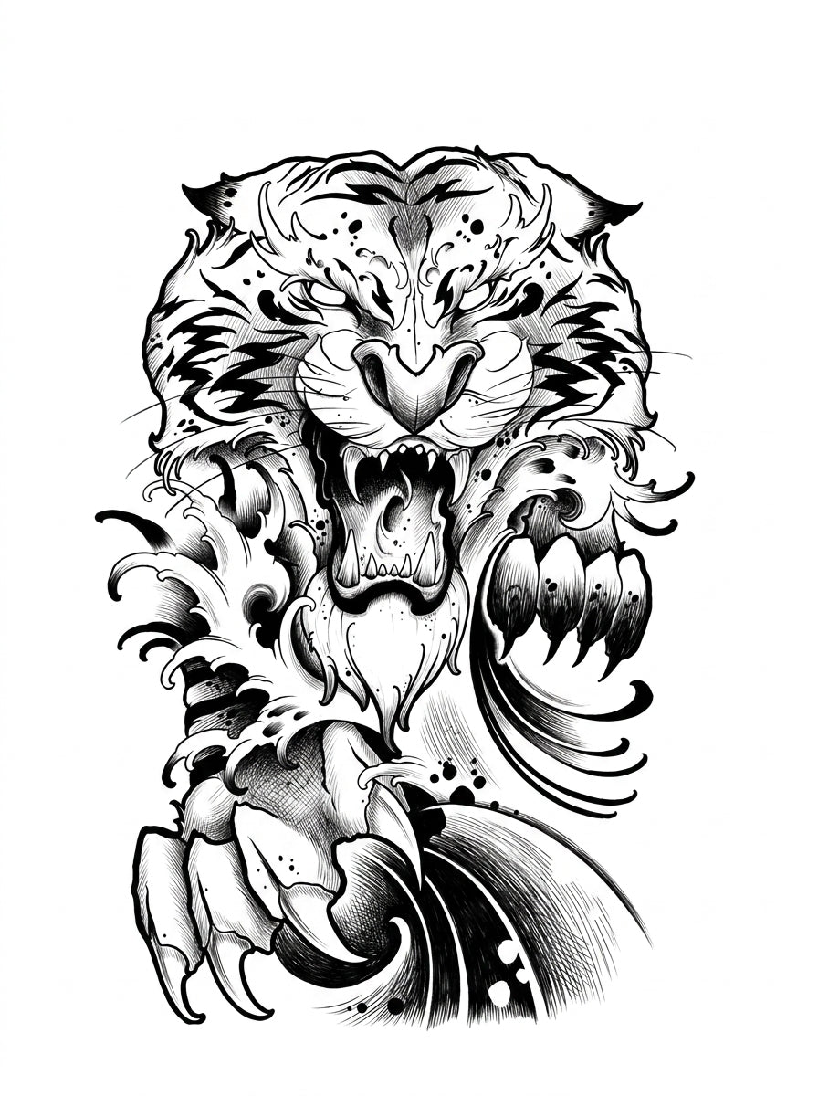 Roaring Tiger Blackwork