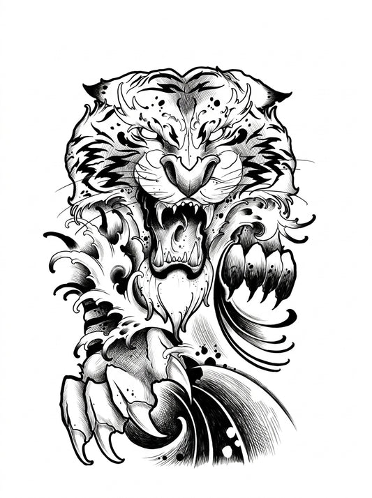 Roaring Tiger Blackwork