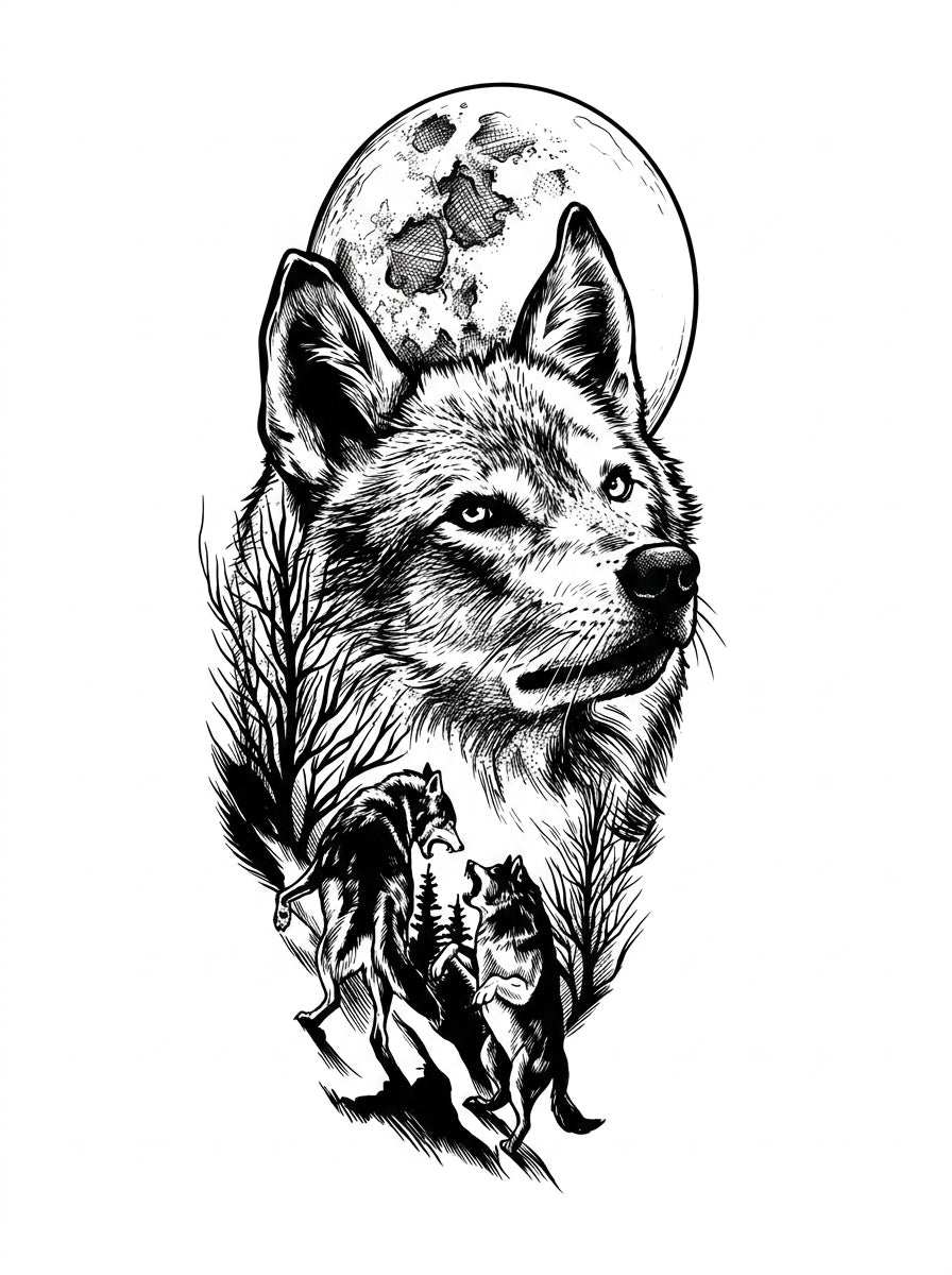 Moonlit Wolf Pack