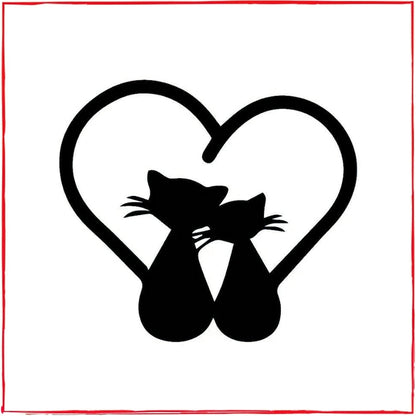 Cat Couple in Heart